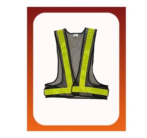 سترة سلامة عاكسة - حزام -أسود / أصفر