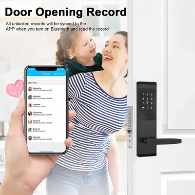 ثلاثة ألوان اختياري كلمة السر شقة قفل الباب الذكي مع تطبيق TTlock