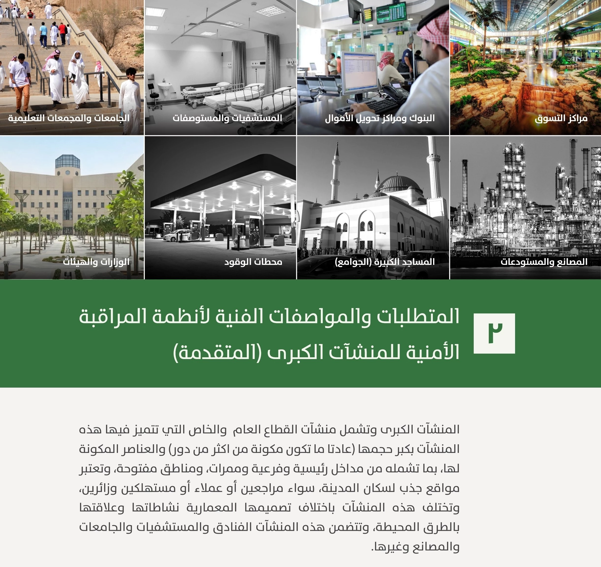 الشروط والمواصفات الفنية لنظام المراقبة الامنية للمنشآت العامة والخاصة