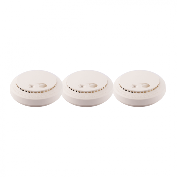 حزمة ثلاثية من كواشف الدخان تعمل على البطارية سهلة الأستخدام والتركيب Battery Smoke Detector