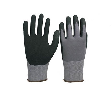 قفازات عمل مطلية ومقاومة للانزلاق - Nitrile Safety Gloves