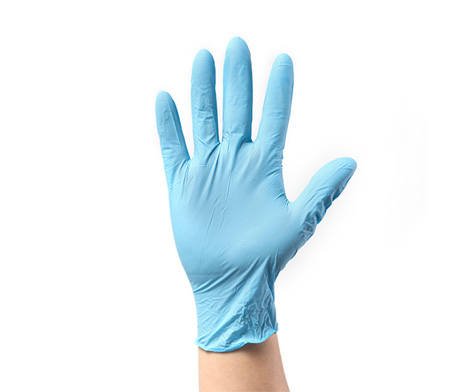 قفازات عمل مطلية ومقاومة للانزلاق - Blue Nitrile Gloves