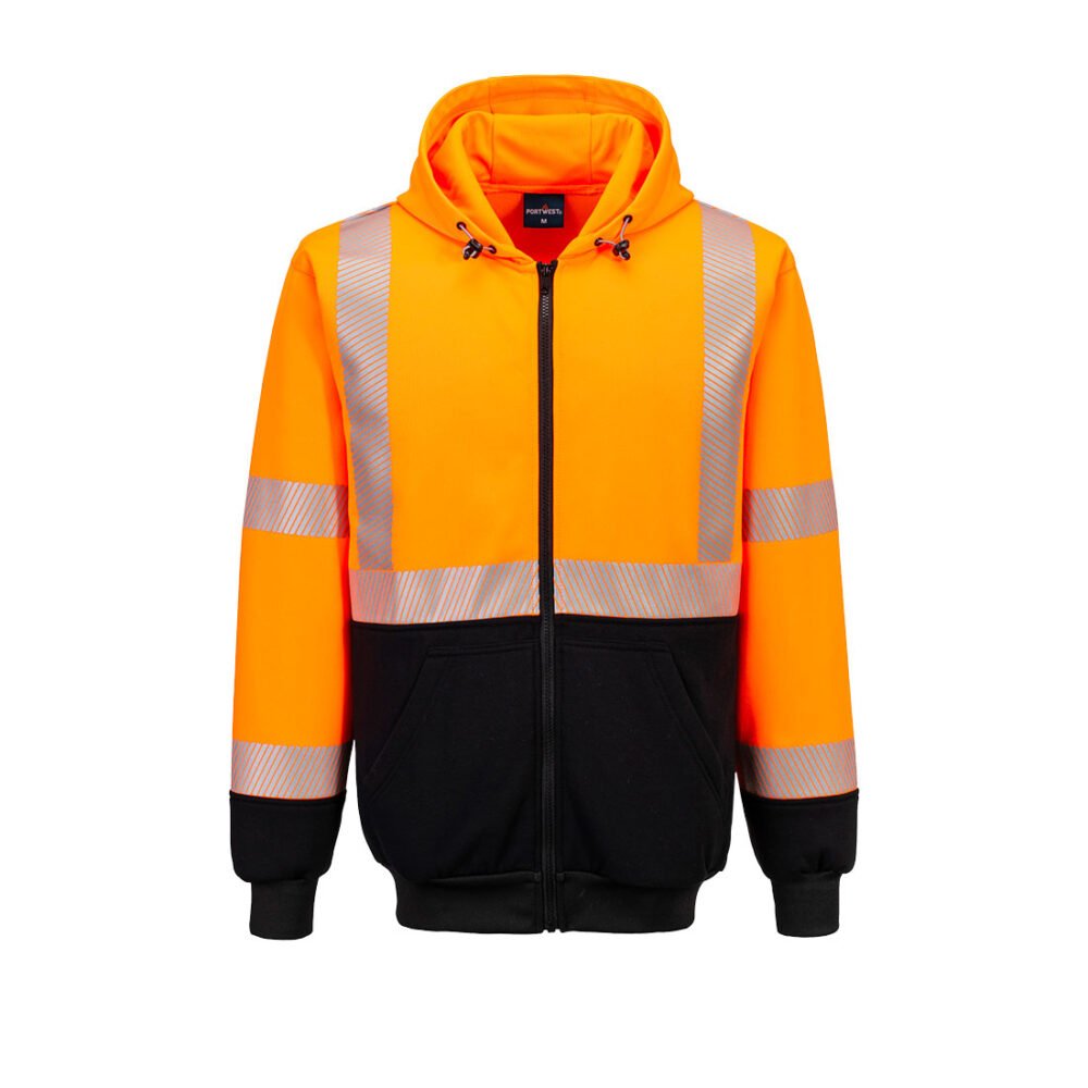 Hi-Vis Contrast Segmented Tape Zipped Hoodie