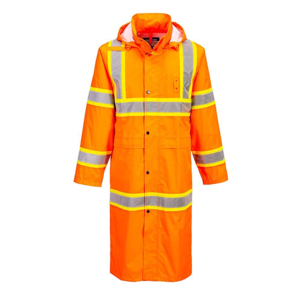Hi-Vis Contrast Tape Rain Coat 48"