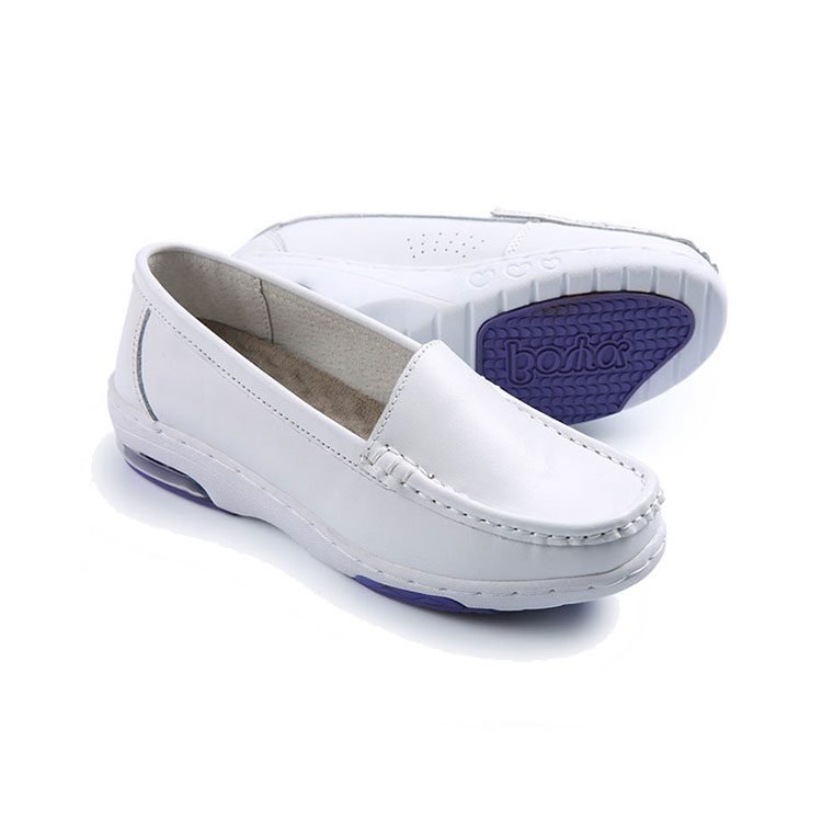 White Leather Hospital Nurse Shoes